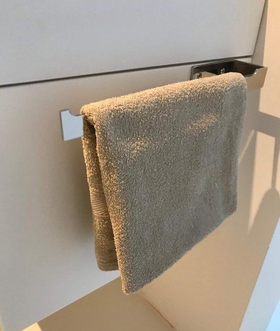 Galeara Design Handdoekenhouder badkamer Chroom Massivo rvs gepolijst Galeara design links - Handdoekenstang glanzend