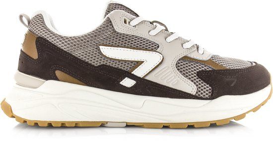 Hub GRID Almond Brown/Off White Lage sneakers