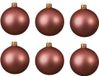 Decoris Kerstballen - 6 stuks - Oudroze - 8 cm - Glas - Mat - Velvet
