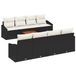 vidaXL Tuinbank Set Zwart en Crème Poly Rattan