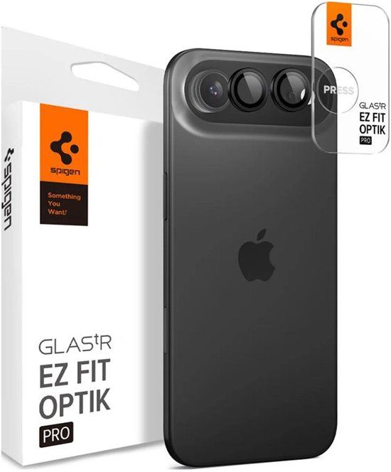 Spigen Camera Lens Protector Geschikt voor iPhone Air - Glas.tR EZ Fit Optik Pro - 9H Tempered Glass - Gemakkelijke Installatie - Zwart 2-Pack