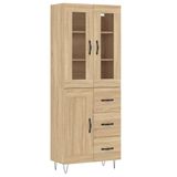 vidaXL Hoge kast 69,5x34x180 cm bewerkt hout sonoma eikenkleurig