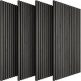 Tectake Akoestische Panelen - Set van 4 - Zwart Eiken