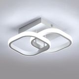 Osairous LED Plafondlamp, 22W 2550LM LED Plafondlamp Moderne, Vierkante Witte Plafondverlichting, Acryl Woonkamer Kroonluchter voor Slaapkamer Gang Keuken Badkamer, Koel Wit 6500K, 29CM