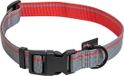 Jack and Vanilla Halsband voor grote honden - Maat XL - Verstelbaar 39 / 65 cm - Polyester - Grijs / rood