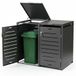 Mucola Box pour poubelles 2er Revêtement pour poubelles Récipient pour déchets Abri pour poubelles Box pour poubelles Niveau à bulle