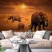 Papier peint panoramique éléphants savane