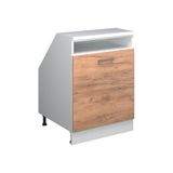 Vicco Rion Kast voor schuine wand – 60 x 81.6 cm met 2 laden, kastromp 60 cm diepte Krachtige eik goud
