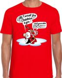 Bellatio Decorations Shoppartners Bv Fout Kerst shirt / t-shirt - Zingende kerstman met gitaar / All I Want For Christmas - rood voor heren - kerstkleding / kerst outfit XL