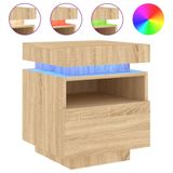 VidaXL Nachtkastje met LED-verlichting 40x39x48,5 cm Sonoma eikenkleur