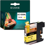 Evoke Yellow Ink Cartridge for Brother LC125XL (15ml, 1200 Pages)