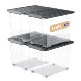Rotho Core Plus, Opbergdozen 65 L, Set Van 4