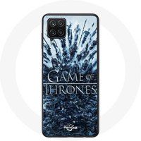 Maniacase Hoesje voor Samsung Galaxy A22 4G Game of Thrones seizoen 8 Episode 1 The Iron Throne Characters logo Grey