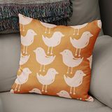Bonamaison Decoratieve kussenhoes oranje en gebroken wit, 43x43 cm