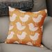 Bonamaison Decoratieve kussenhoes oranje en gebroken wit, 43x43 cm