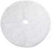 BAKAJI Kerstboomhoes, diameter 78 cm, van zachte pluche stof, wit, sneeuweffect, kerstdecoratie