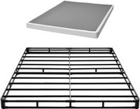 VEVOR Box Spring, Queen Size Bed Frame met Wasbare Stoffen, Heavy Duty Metal Frame voor Queen Bed, 102 mm Matrasbasis, 1587.57 kg Max Weegcapaciteit, Eenvoudige Montage, 2010 X 1510 X 102 mm