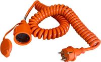 AS Schwabe 70413 Stroom Verlengkabel 16 A Oranje 5 m H07BQ-F 3G 1,5 mm² Spiraalkabel
