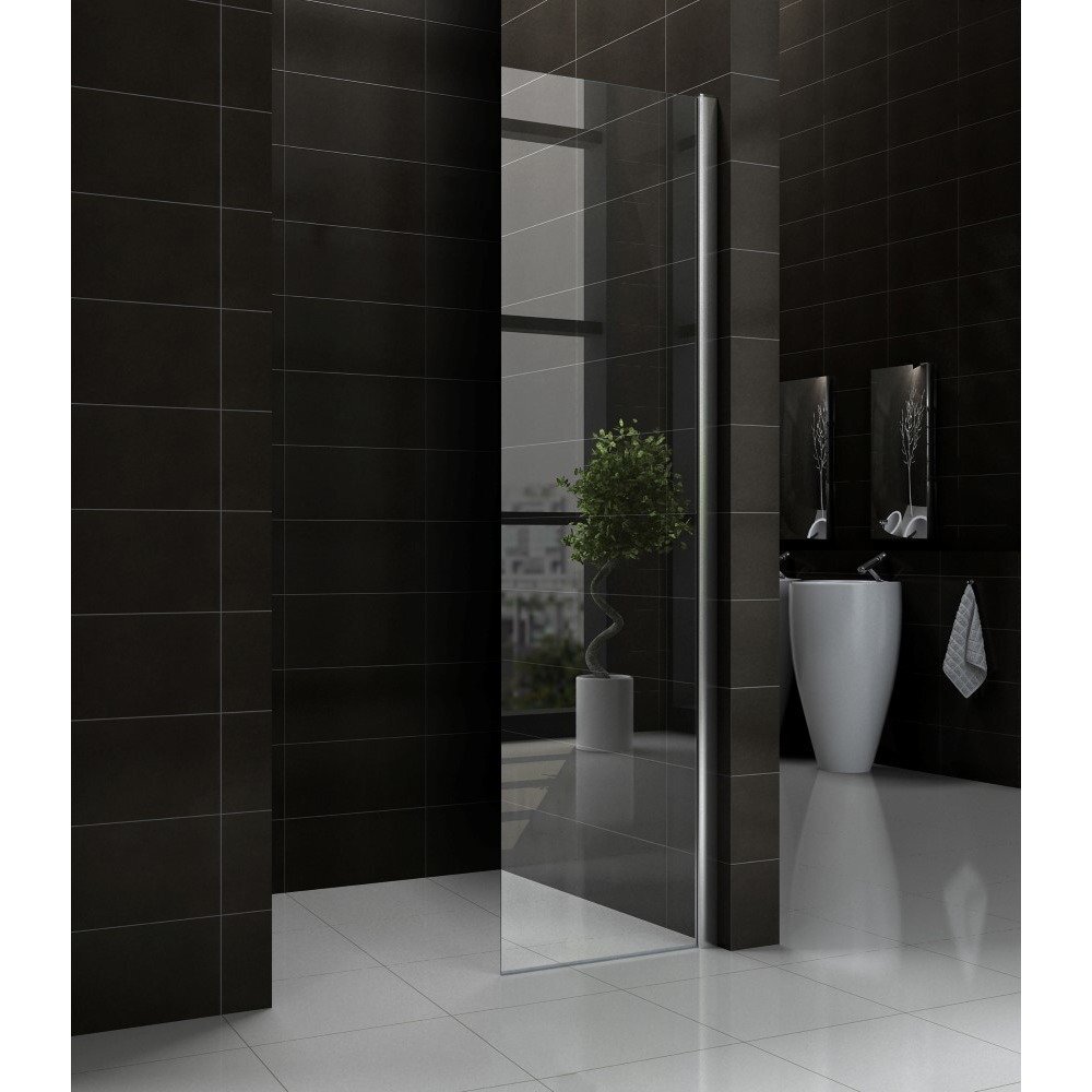 Praya Comfort Shower plus Zijwand met muurprofiel 30x200cm 10mm dik NANO coating glas 20.3817