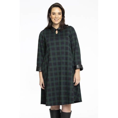 YOEK geruite jurk Plus Size - zwart