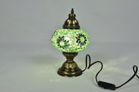Halay Turkse lamp - handgemaakt tafellamp groen - 1 stuk - sfeerverlichting met glazen bol