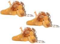Nature Planet Pluche Leeuw knuffel sleutelhanger - 6x - 6 cm