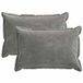 vidaXL - Taie d'oreiller - 2 pièces - Gris foncé - 50 x 75 cm - Satin de coton