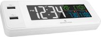 Marathon CL030072WH Montre avec écran LED couleur, double alarme et 2 ports de charge rapide USB sur le devant