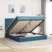 Maison Exclusive - Cadre de lit ottoman avec matelas bleu foncé, 160x200 cm, velours