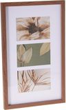 Home & Styling Collage fotolijst met passe-partout - voor 3x foto - hout - bruin - 26 x 42 cm - klassiek