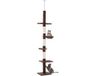 PawHut Poteau griffoir pour chats - aggloméré - 40x34x260cm - brun