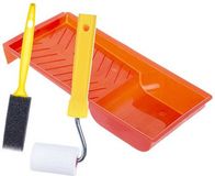 CM Jeu de rouleaux de peinture - support et pinceau éponge - 21 x 10 x 3.5 cm - petits rouleaux de peinture