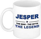 Bellatio Decorations naam cadeau mok - Jesper - man myth legend - koffiemok - 300 ml - collega - vaderdag