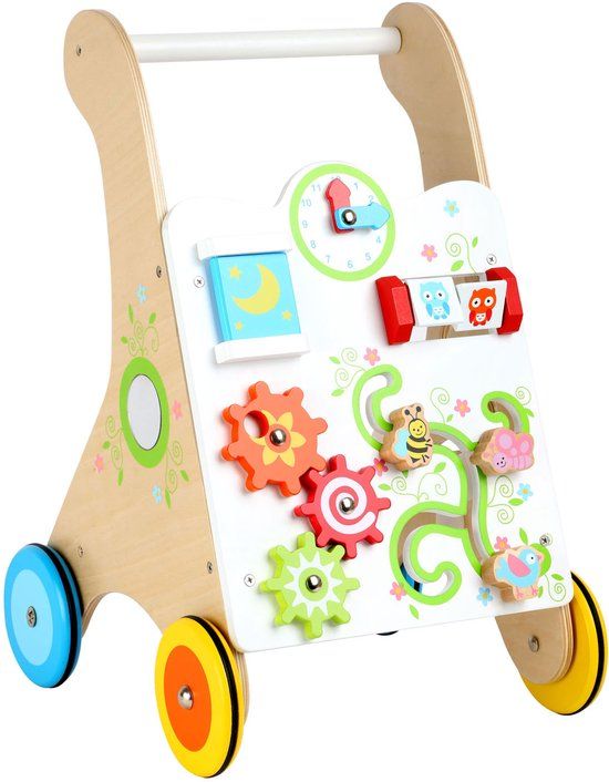 Small Foot Houten Baby Walker Loopwagen Kleurrijk - Multicolor - Vanaf 12 Maanden