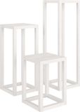 vidaXL - 3-delige - Plantenstandaardset - massief - grenenhout - wit