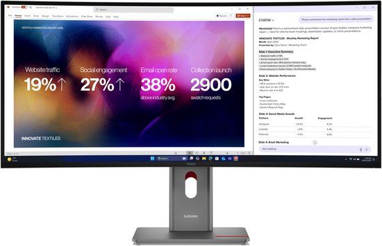 Lenovo ThinkVision P40WD-40 39.7 Inch WUHD Gebogen IPS Monitor