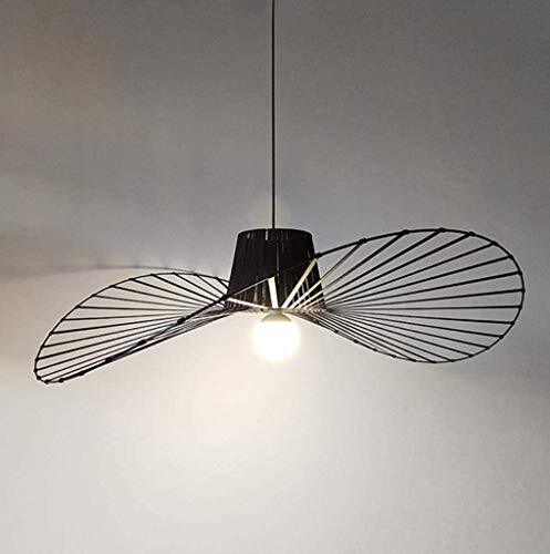 SABYDICAR Vintage Hangende Woonkamer LED Hangende Kroonluchter Vertigo Lamp Hanglampen Glasvezel / Polyurethaan Hoed E27 Kroonluchter Voor Restaurant Bar Cafe Lampenkap, Zwart (120CM)