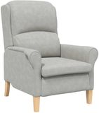 vidaXL Fauteuil Lichtgrijs 76 x 94 x 102 cm Microvezel