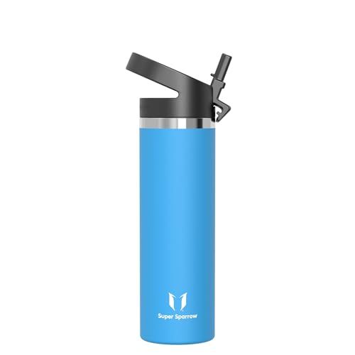 Super Sparrow Waterfles 750ml Metaal Fles RVS Drinkfles met Rietje