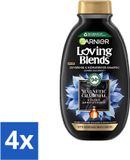 Garnier Loving Blends Magnetische Actieve Kool Shampoo 300 ml - Voordeelverpakking - 4 stuks