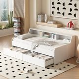 Fortuna Lai Gmbh Fortuna Lai kinderbed, multifunctioneel bed 90x200 cm, eenpersoonsbed met twee lades, met opbergruimte, wit