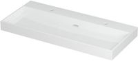 Wastafel INK Urban Wastafel Porselein met 2 Kraangaten - 1000x450x80 mm - Glans Wit