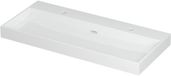 Wastafel INK Urban Wastafel Porselein met 2 Kraangaten - 1000x450x80 mm - Glans Wit