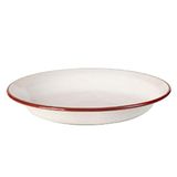 Ibili Bord 28 cm van geëmailleerd staal in wit/rood, 28 x 28 x 5 cm