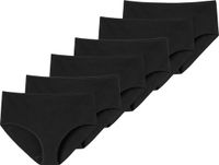 Schiesser Dames midi slip 6 pack 95/5 katoen zwart