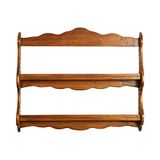 Biscottini Plattaia Wandrek van hout, 84,5 x 12 x 68,5 cm, keukenrek voor wandmontage, natuurlijke afwerking, gemaakt in Italië
