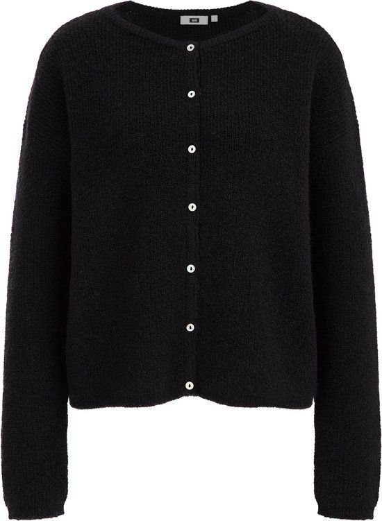 WE Fashion Dames gebreid vest van wolmix Zwart XXL