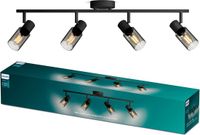 Philips LED Philips Palms Spot - Plafondspot met vier lichtpunten - Zwart - Met gerookt glas - Kleine fitting E14