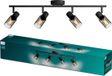 Philips LED Philips Palms Spot - Plafondspot met vier lichtpunten - Zwart - Met gerookt glas - Kleine fitting E14