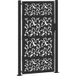 Acier Portail de jardin noir 100x175 cm avec motif feuille
